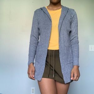 Blue Cardigan with Hood